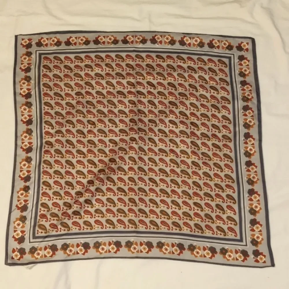 Vintage Blue and Orange Handkerchief/Scarf